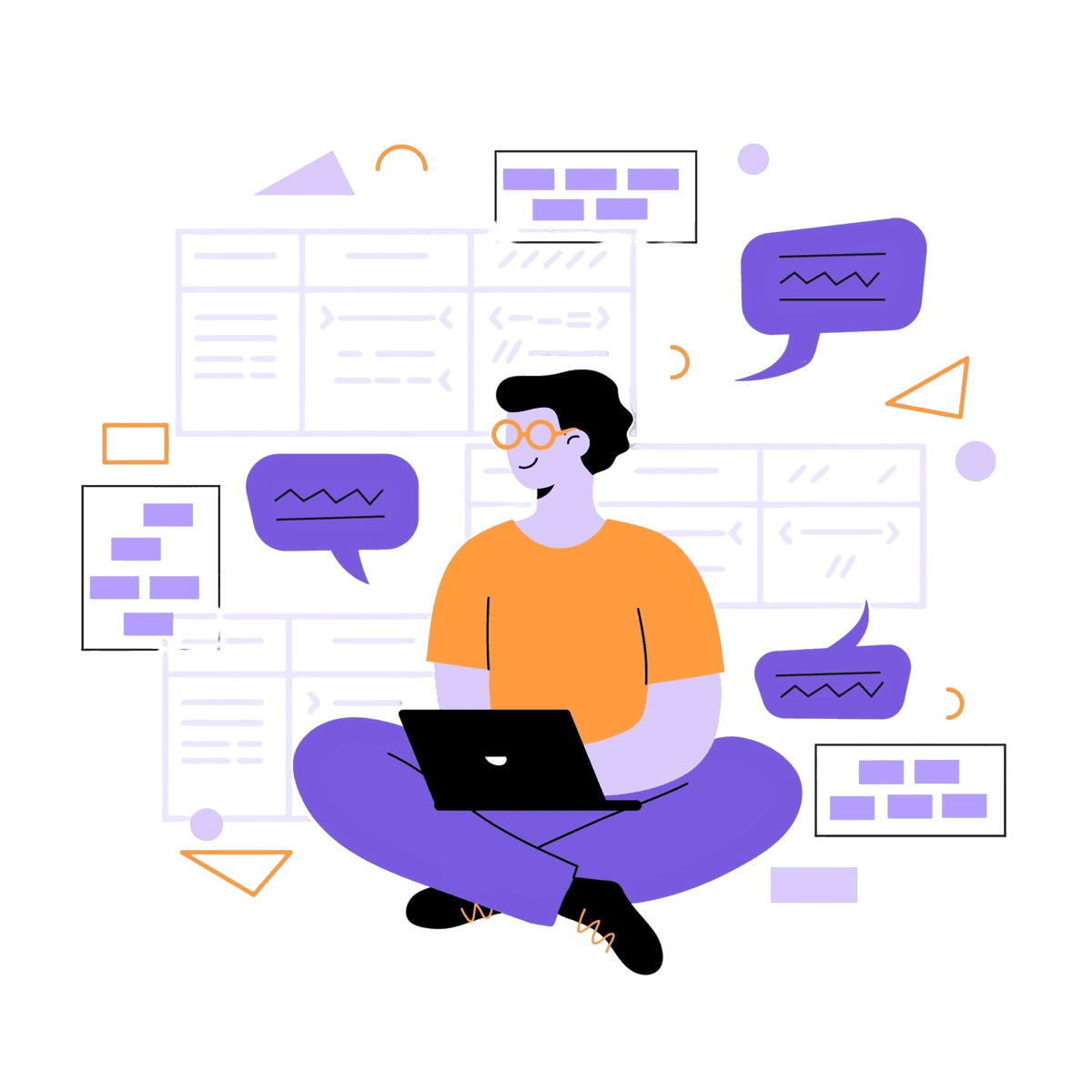 Illustration of Akash at work