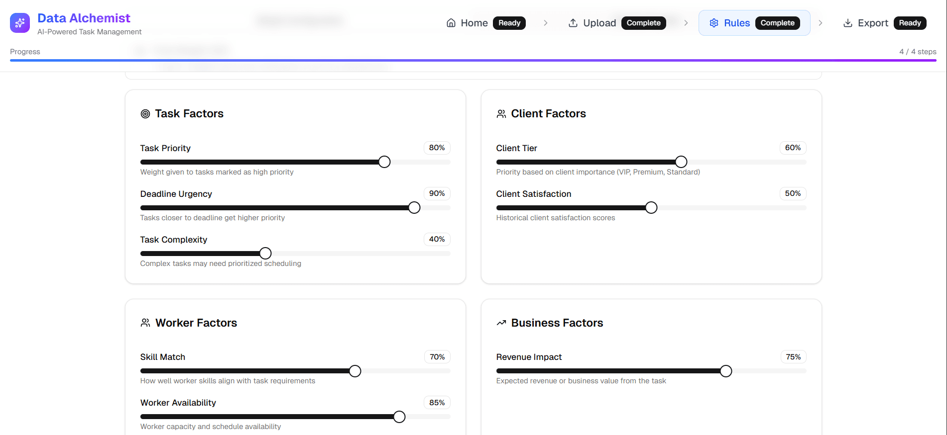 Data Alchemist — interface screenshot